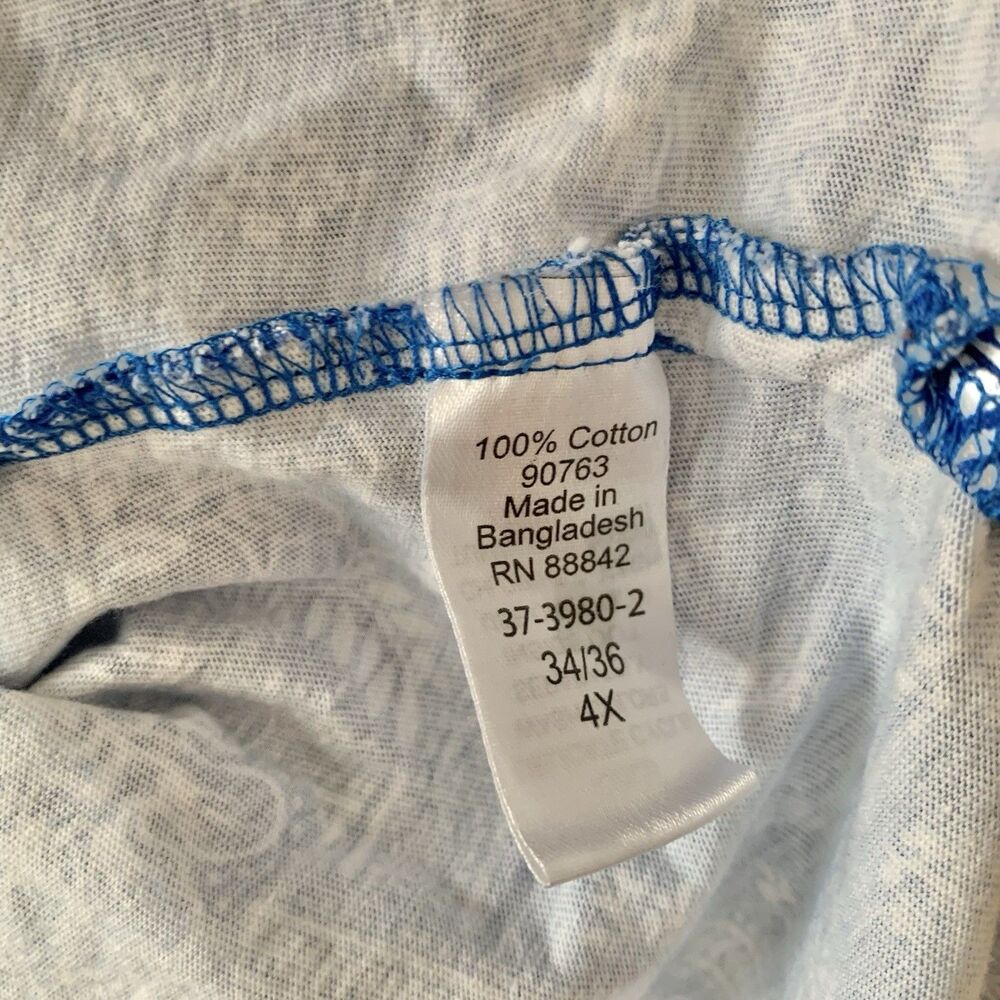 Woman Within Short Sleeve Cotton V-neck T-shirts Lot Of 3 Blue White Patterns 4X - Picture 6 of 16